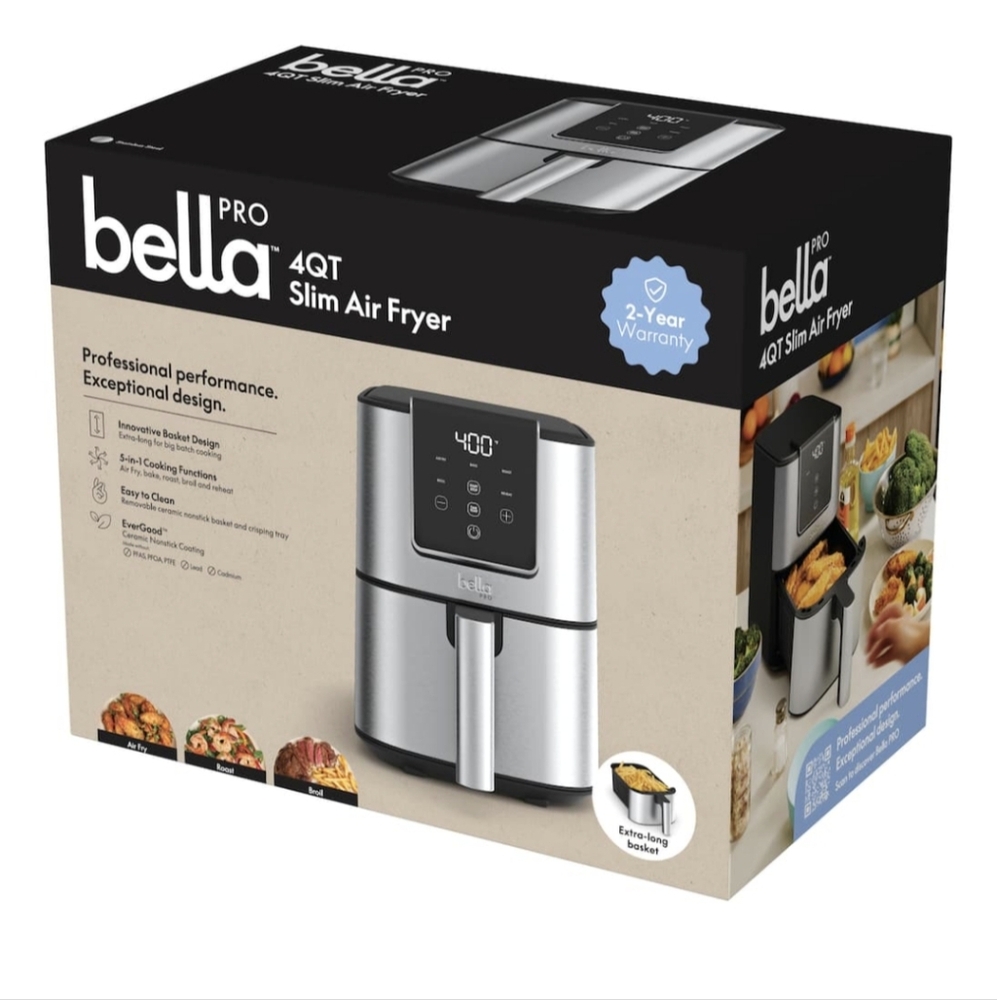The bella PRO 4-qt. Touchscreen Space Saving Air Fryer NEW IN BOX - Picture 8 of 10